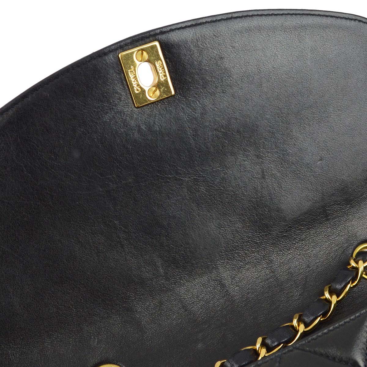 Chanel 1996-1997 Black Lambskin Small Diana Shoulder Bag