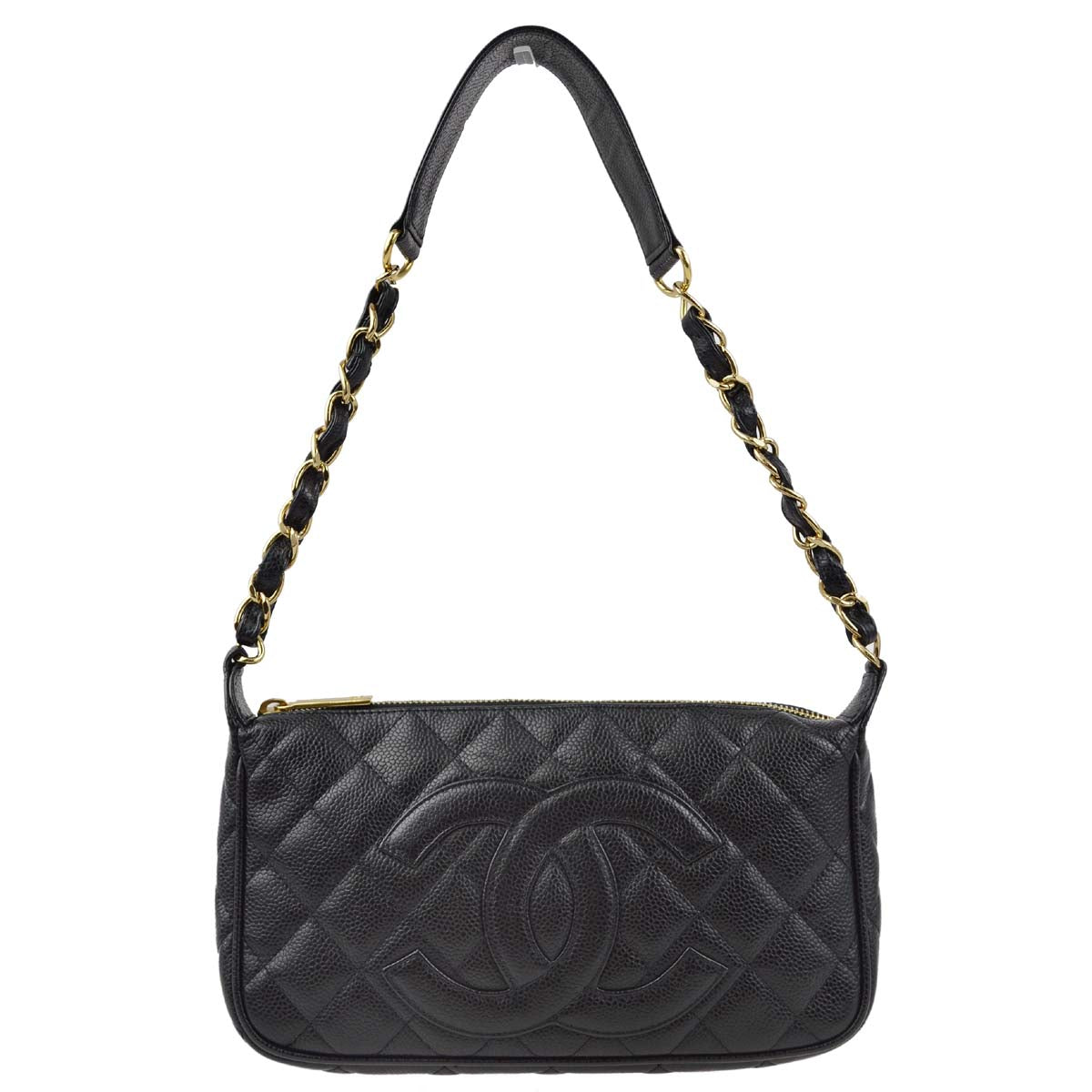 Chanel 2003-2004 Black Caviar Shoulder Bag