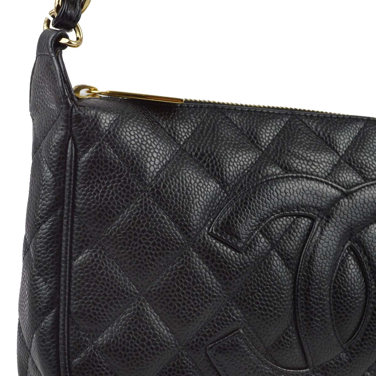 Chanel 2003-2004 Black Caviar Shoulder Bag