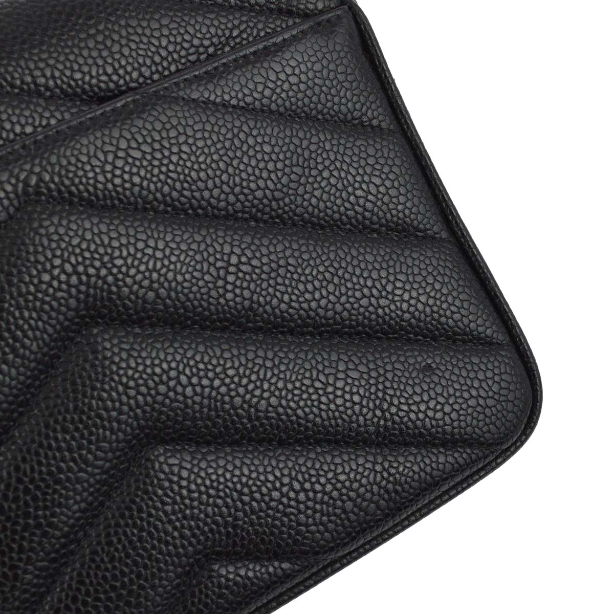 Chanel 1994-1996 Black Caviar Chevron Mini Square Shoulder Bag 17
