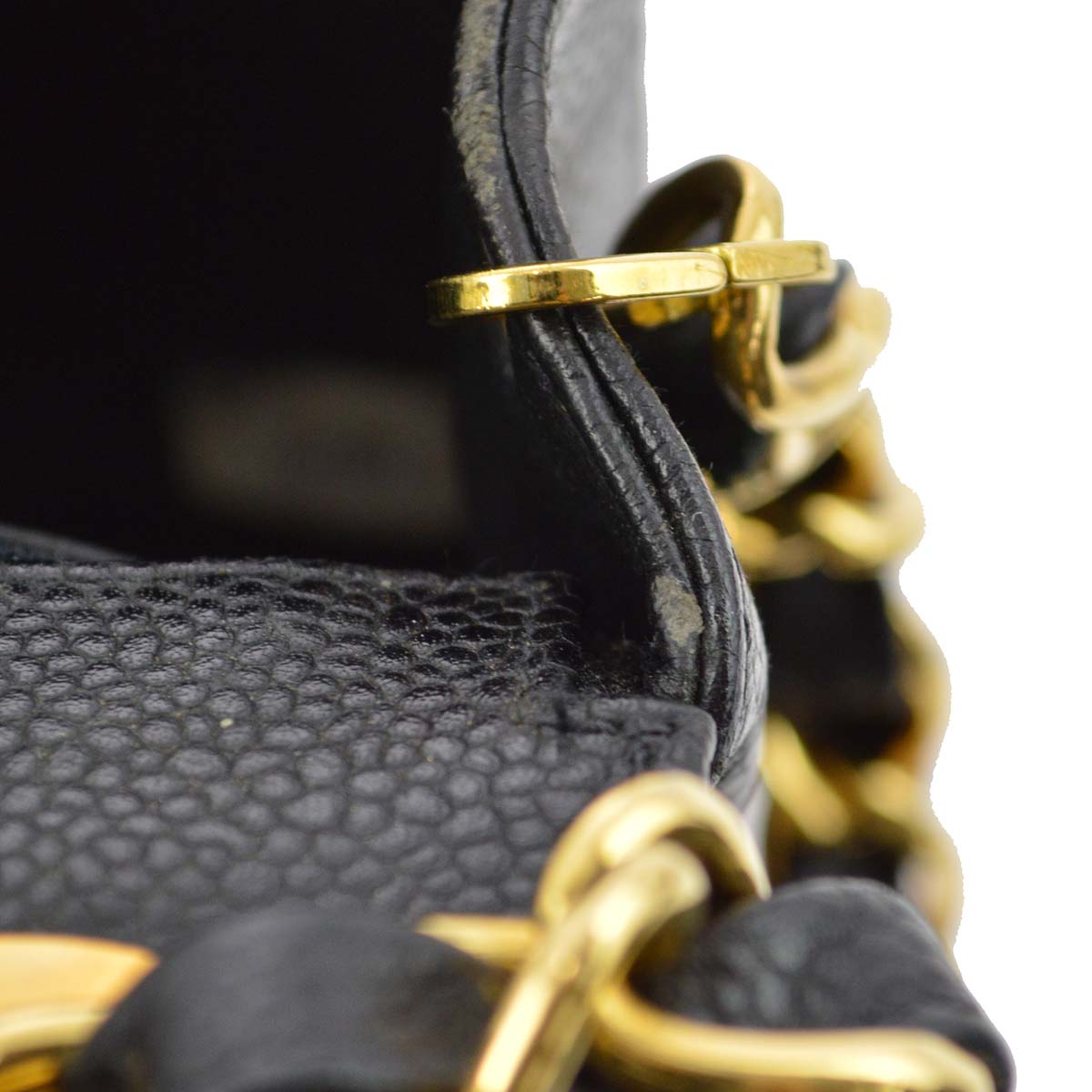 Chanel 1994-1996 Black Caviar Chevron Mini Square Shoulder Bag 17