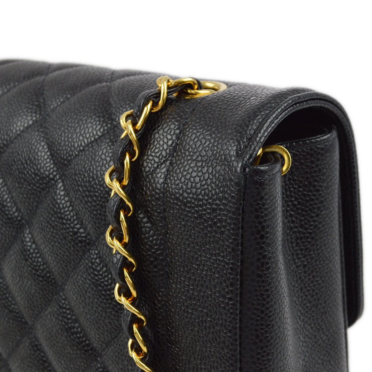Chanel Black Caviar Medium Diana Shoulder Bag