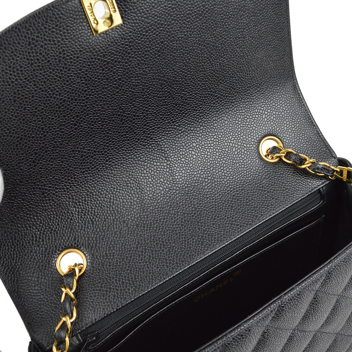 Chanel Black Caviar Medium Diana Shoulder Bag