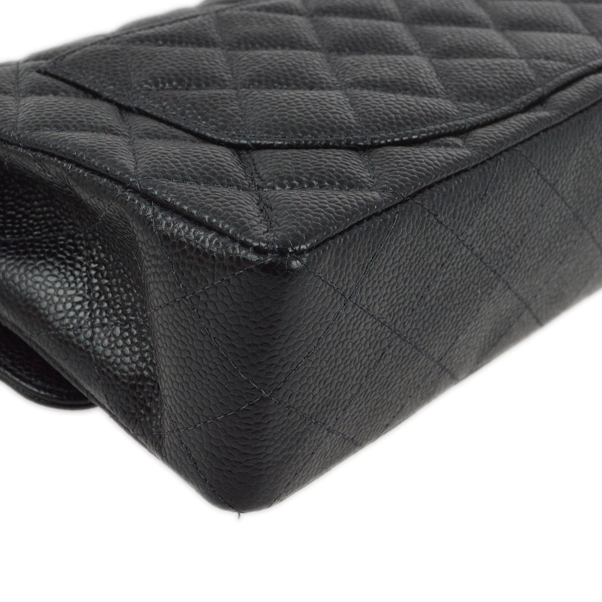 Chanel 2001-2003 Black Caviar Small Classic Double Flap Shoulder Bag