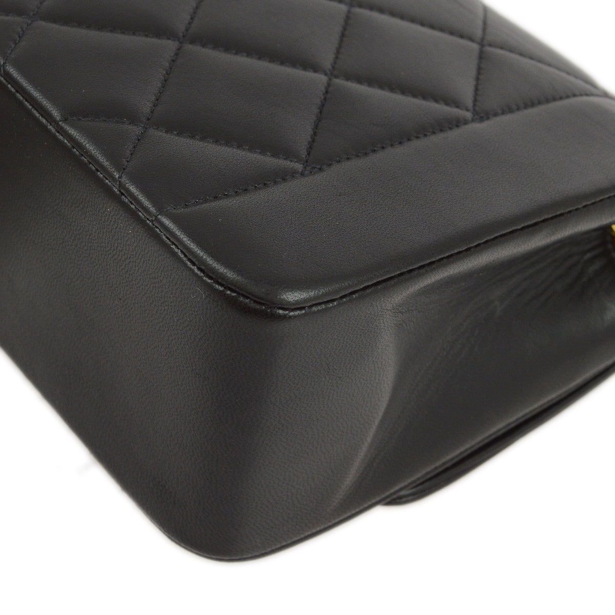 Chanel 1994-1996 Black Lambskin Small Diana Shoulder Bag