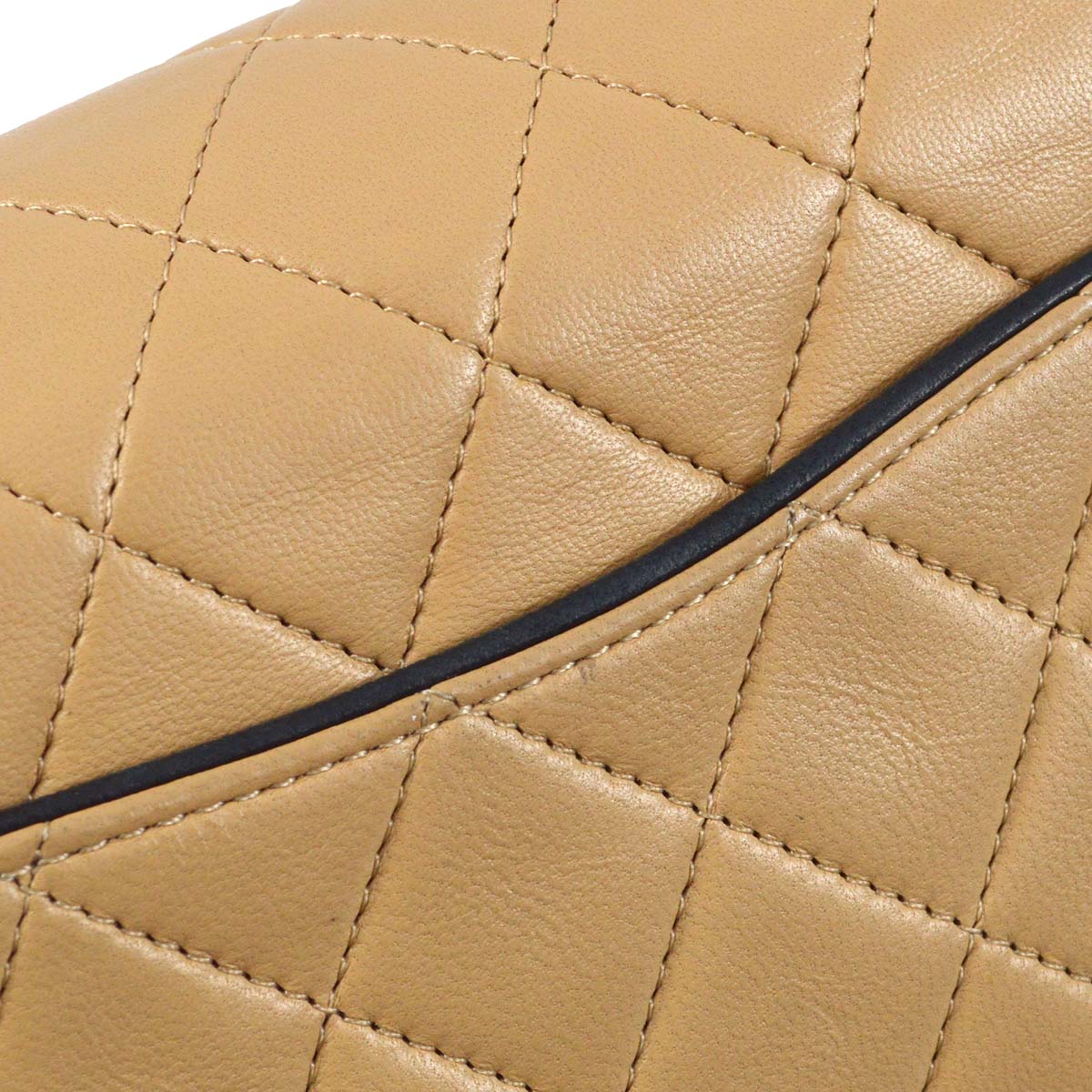 Chanel * 1989-1991 Beige Lambskin Mini Classic Square Flap Shoulder Bag 17