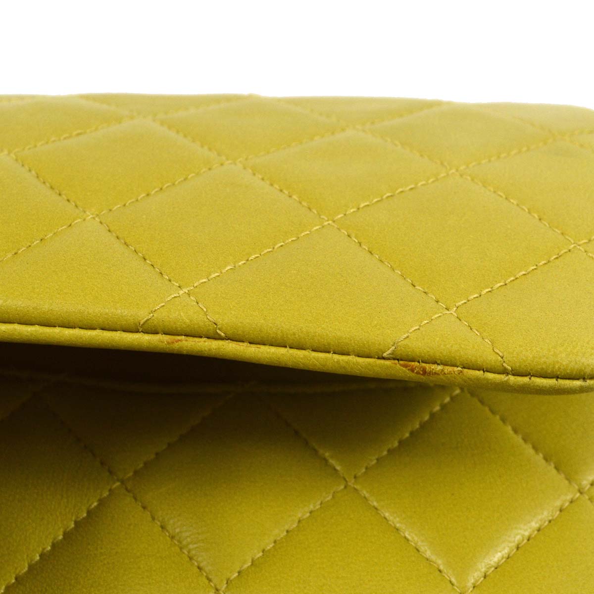 Chanel * 1997-1999 Green Lambskin Medium Classic Double Flap Shoulder Bag