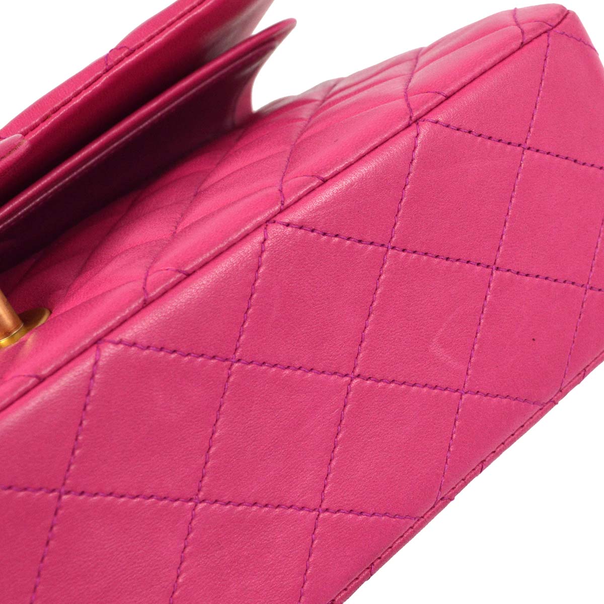 Chanel * 2000-2001 Pink Lambskin Medium Classic Double Flap Shoulder Bag