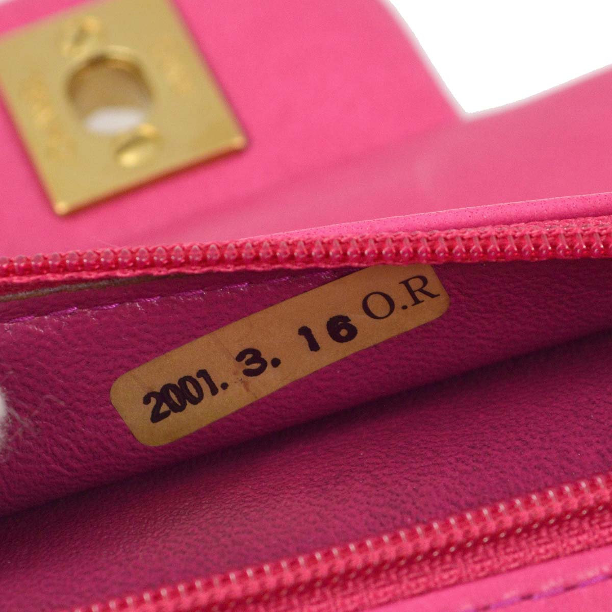 Chanel * 2000-2001 Pink Lambskin Medium Classic Double Flap Shoulder Bag