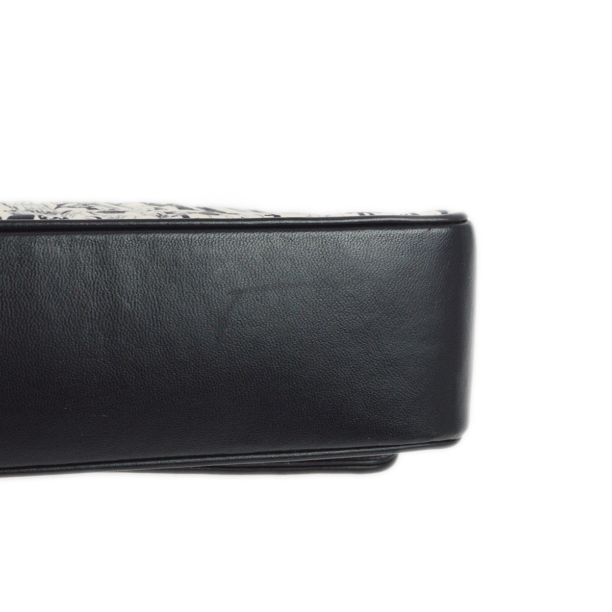Chanel Black White Silk Lambskin Choco Bar Shoulder Bag