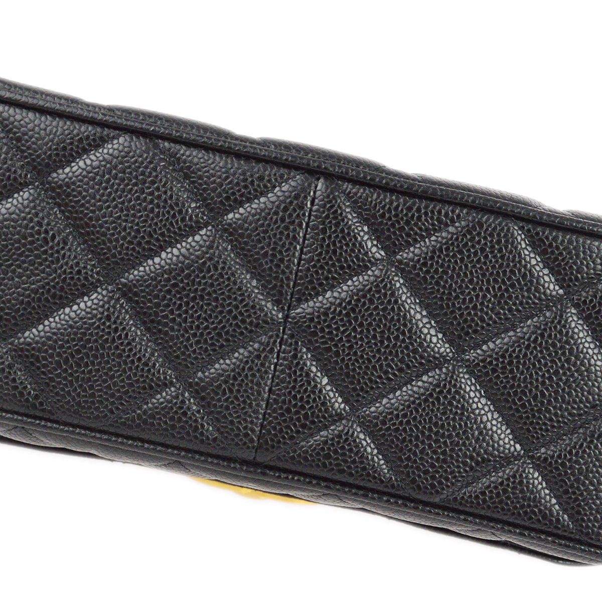 Chanel 1994-1996 Black Caviar Straight Flap Chain Shoulder Bag