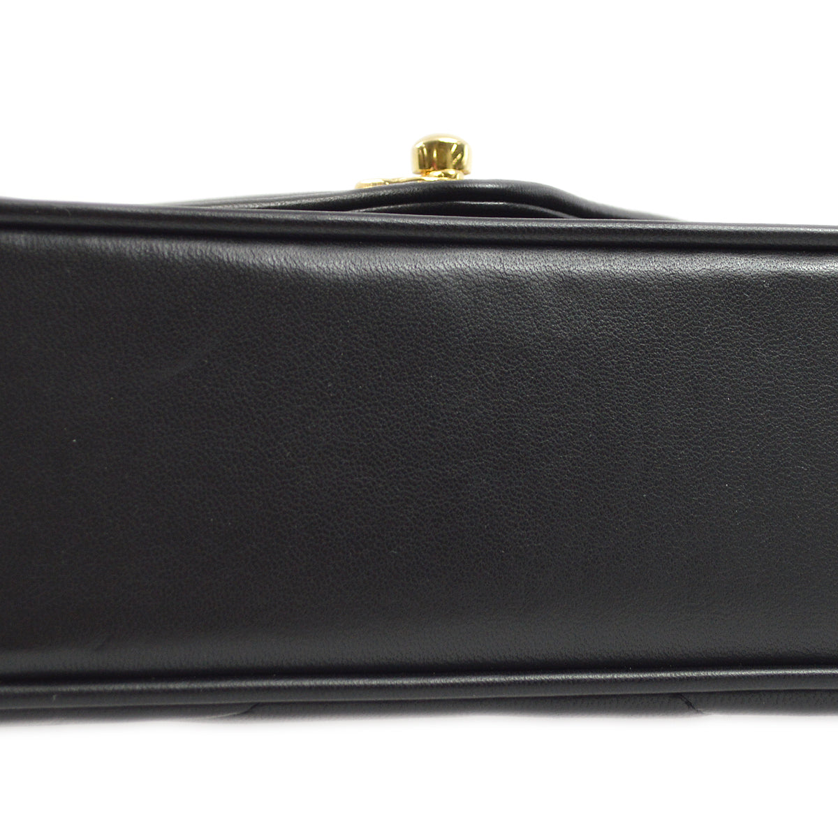 Chanel 1991-1994 Black Lambskin Chevron Chain Shoulder Bag