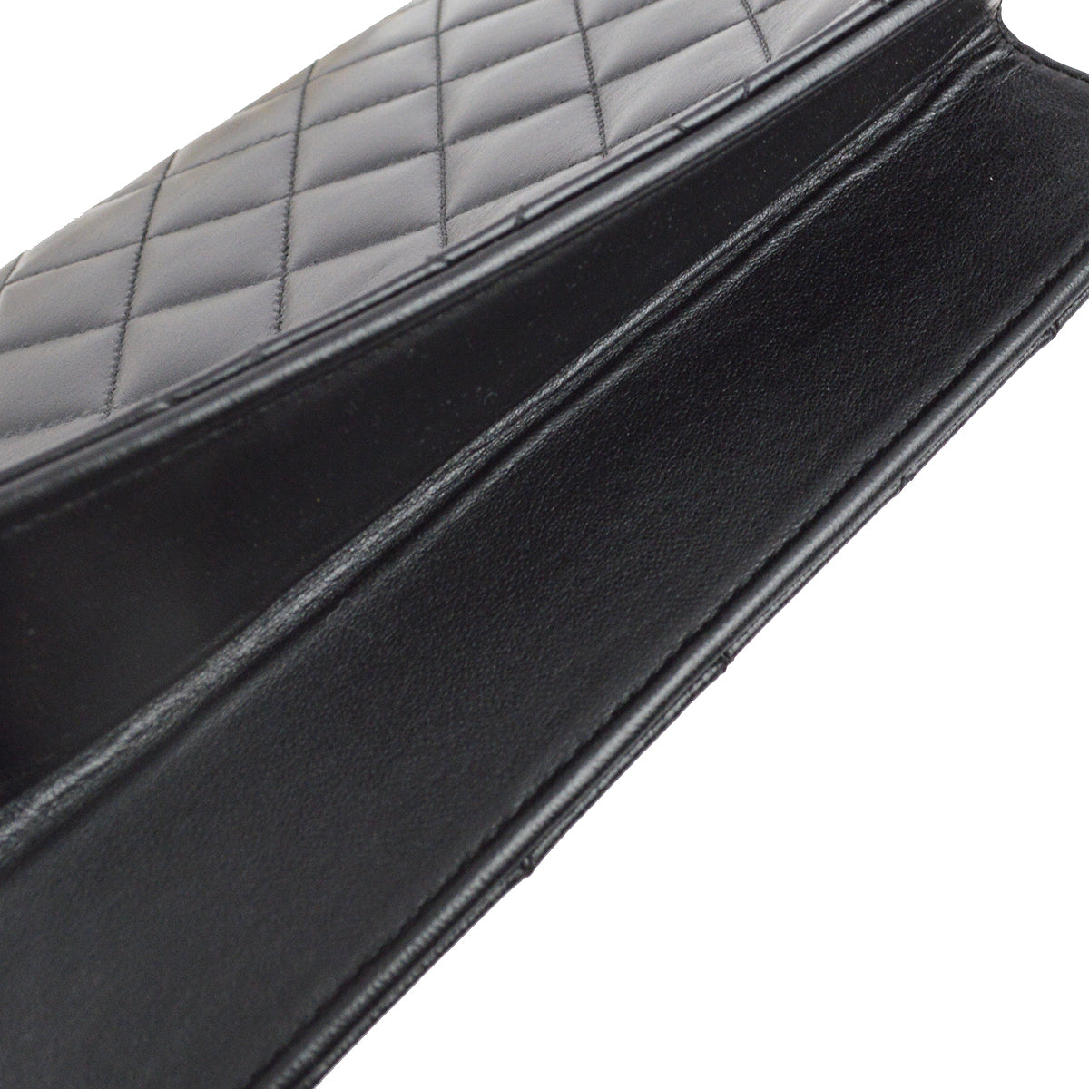 Chanel 2006-2008 Black Lambskin Turnlock Medium Half Flap Shoulder Bag