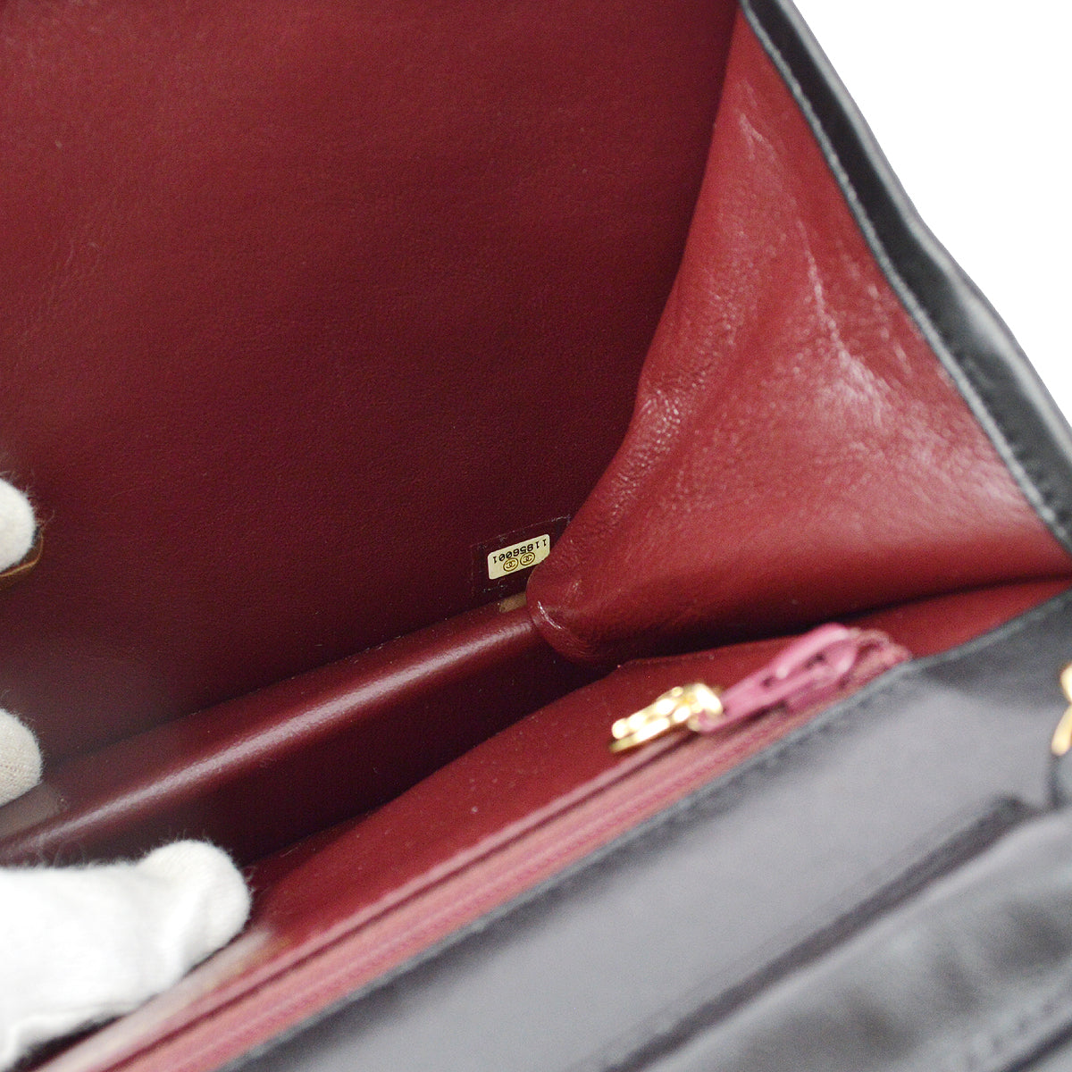 Chanel 2006-2008 Black Lambskin Turnlock Medium Half Flap Shoulder Bag