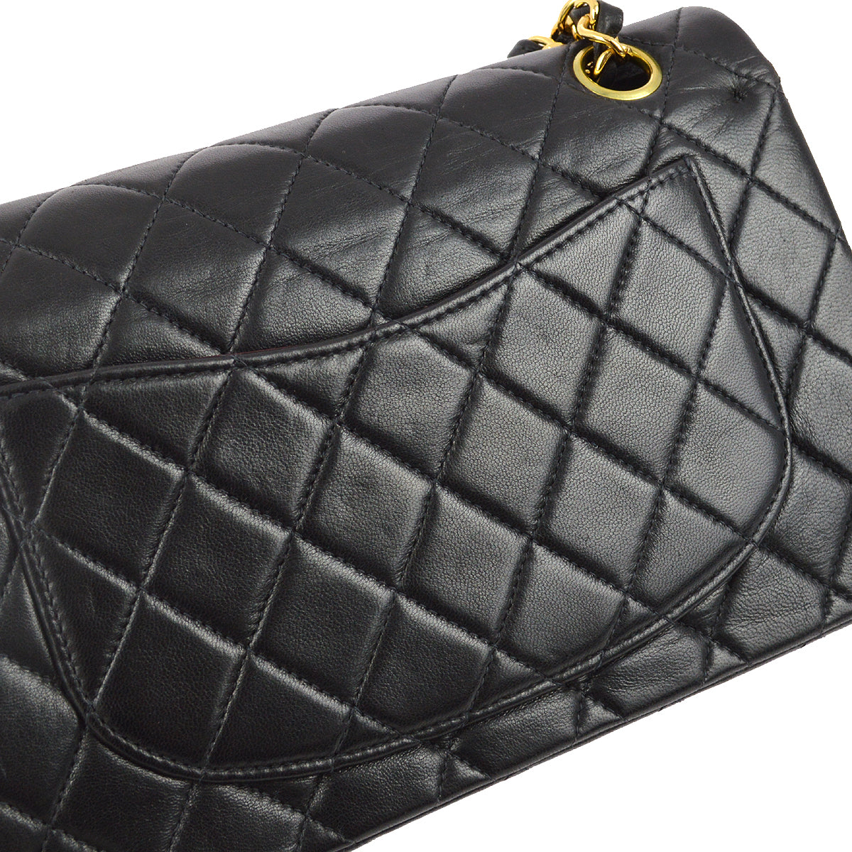 Chanel 2000-2001 Black Lambskin Small Classic Double Flap Shoulder Bag