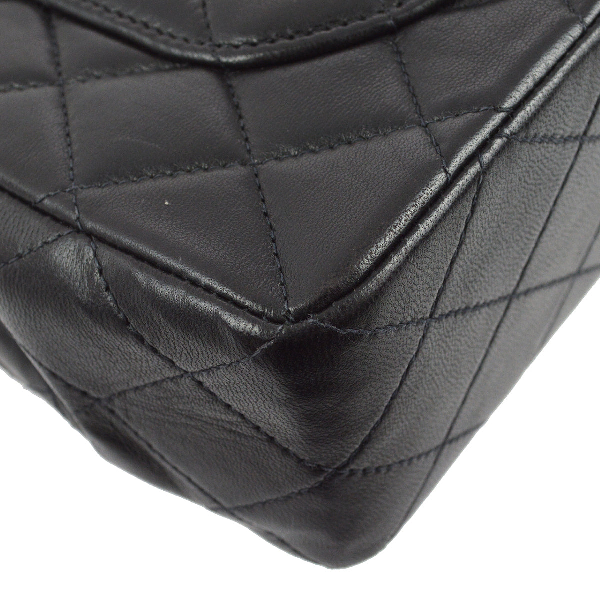 Chanel 2000-2001 Black Lambskin Small Classic Double Flap Shoulder Bag