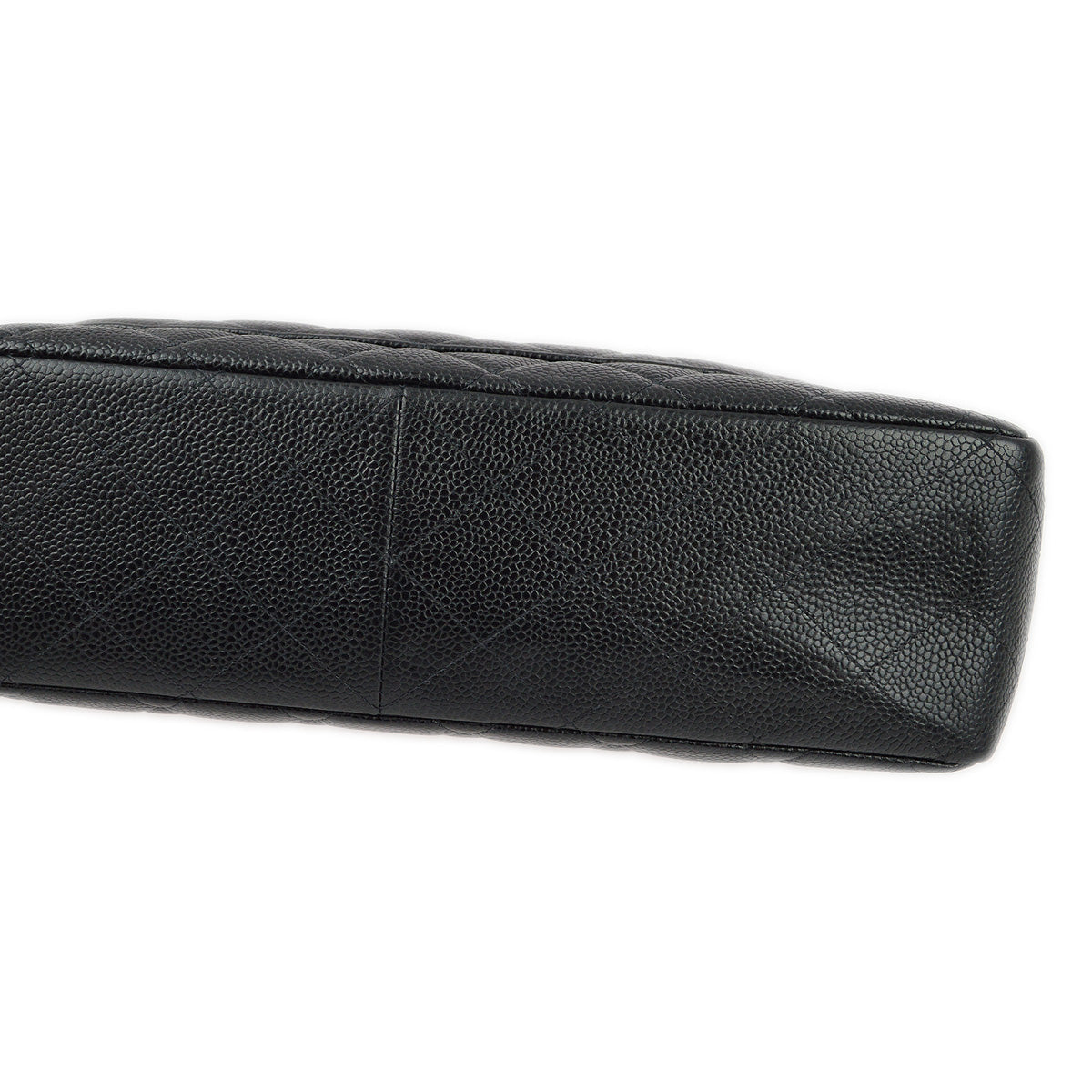 Chanel 2000-2001 Black Caviar Jumbo Classic Flap Shoulder Bag