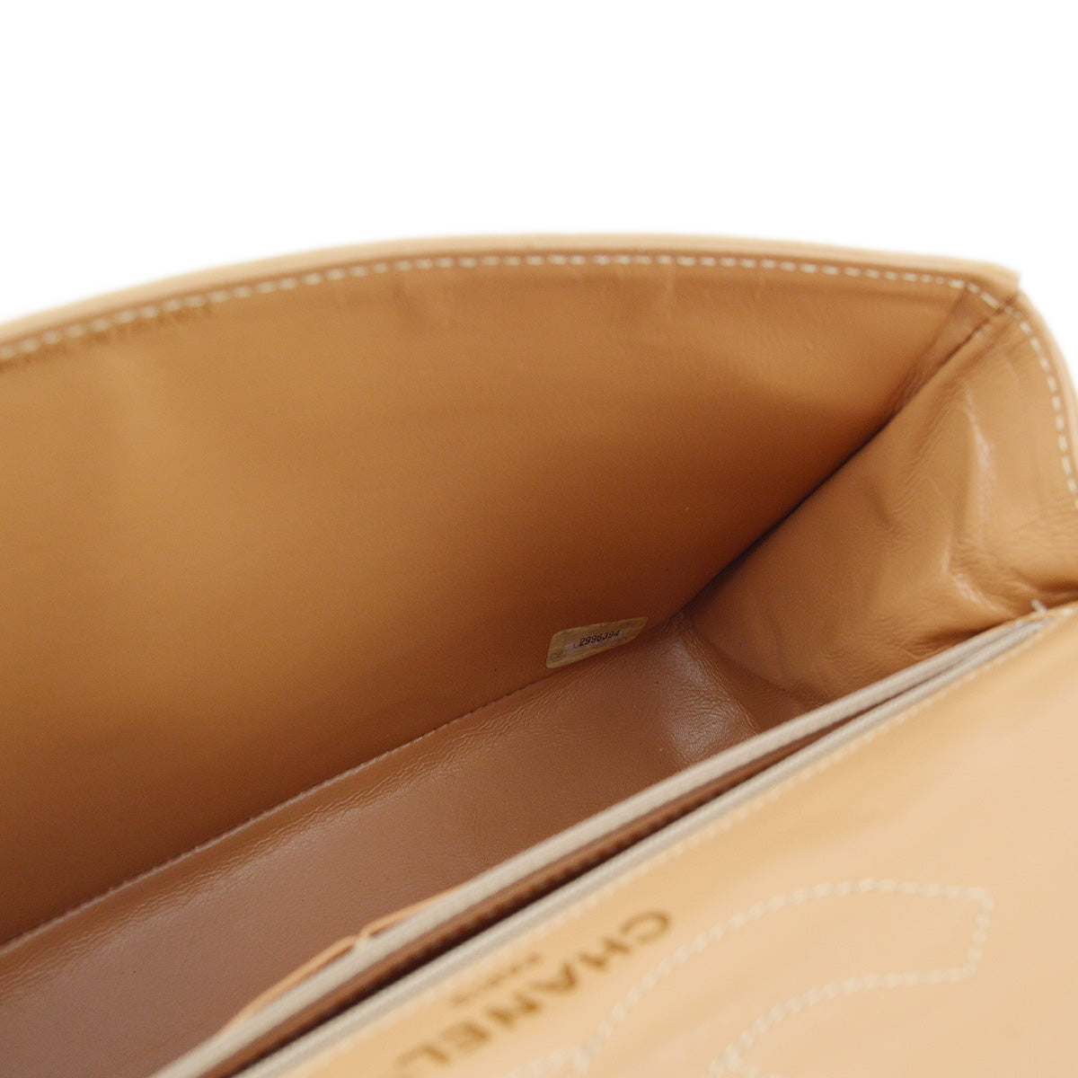 Chanel 1991-1994 Beige Lambskin Paris Limited Medium Double Flap Shoulder Bag