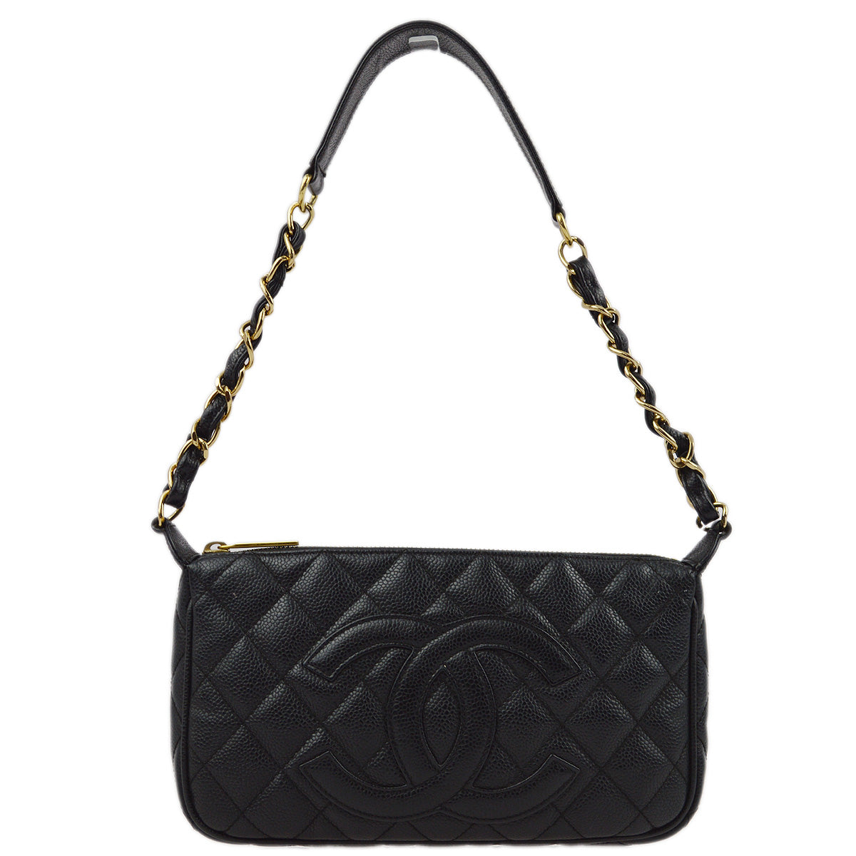 Chanel 2001-2003 Black Caviar Shoulder Bag