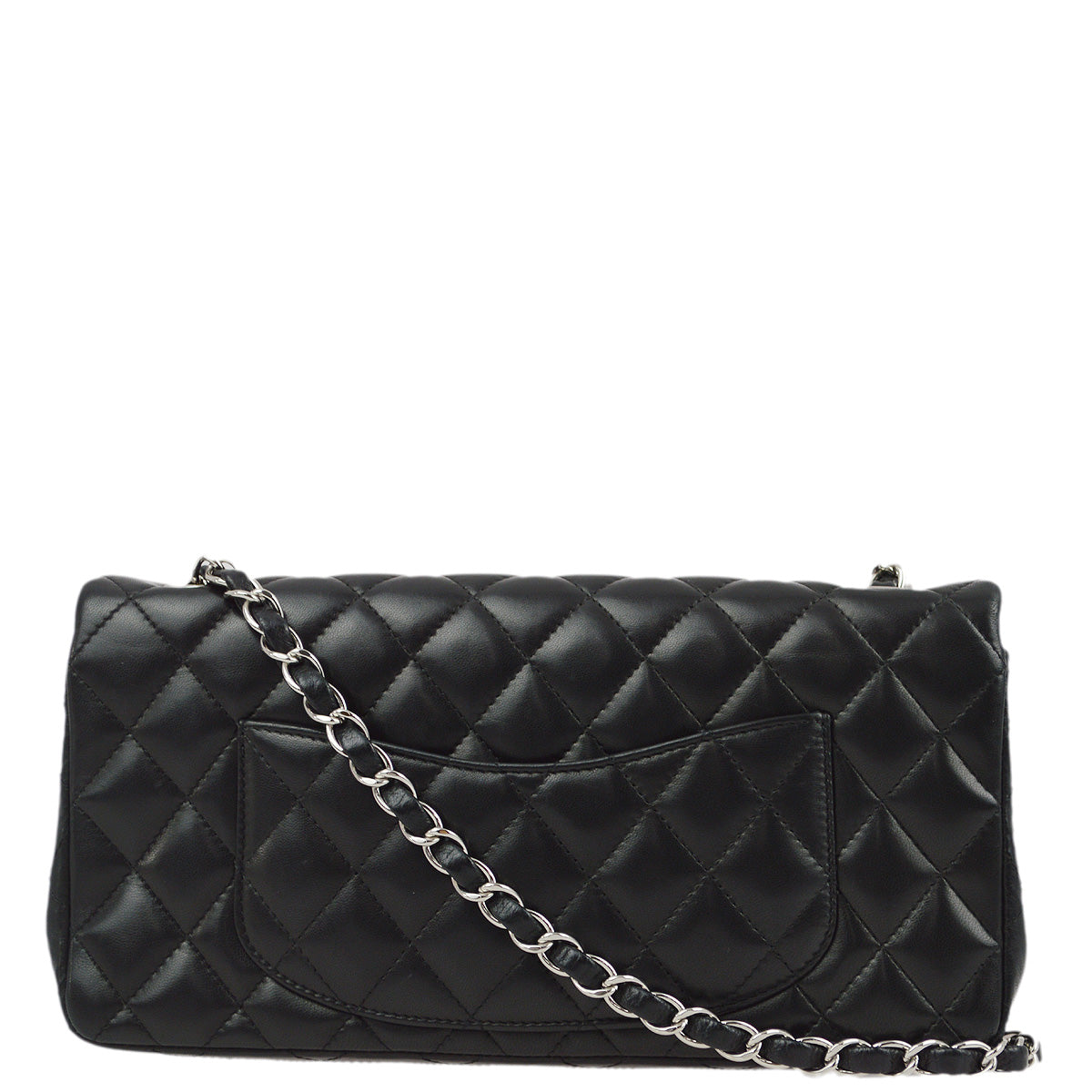 Chanel 2006-2008 Black Lambskin East West Shoulder Bag