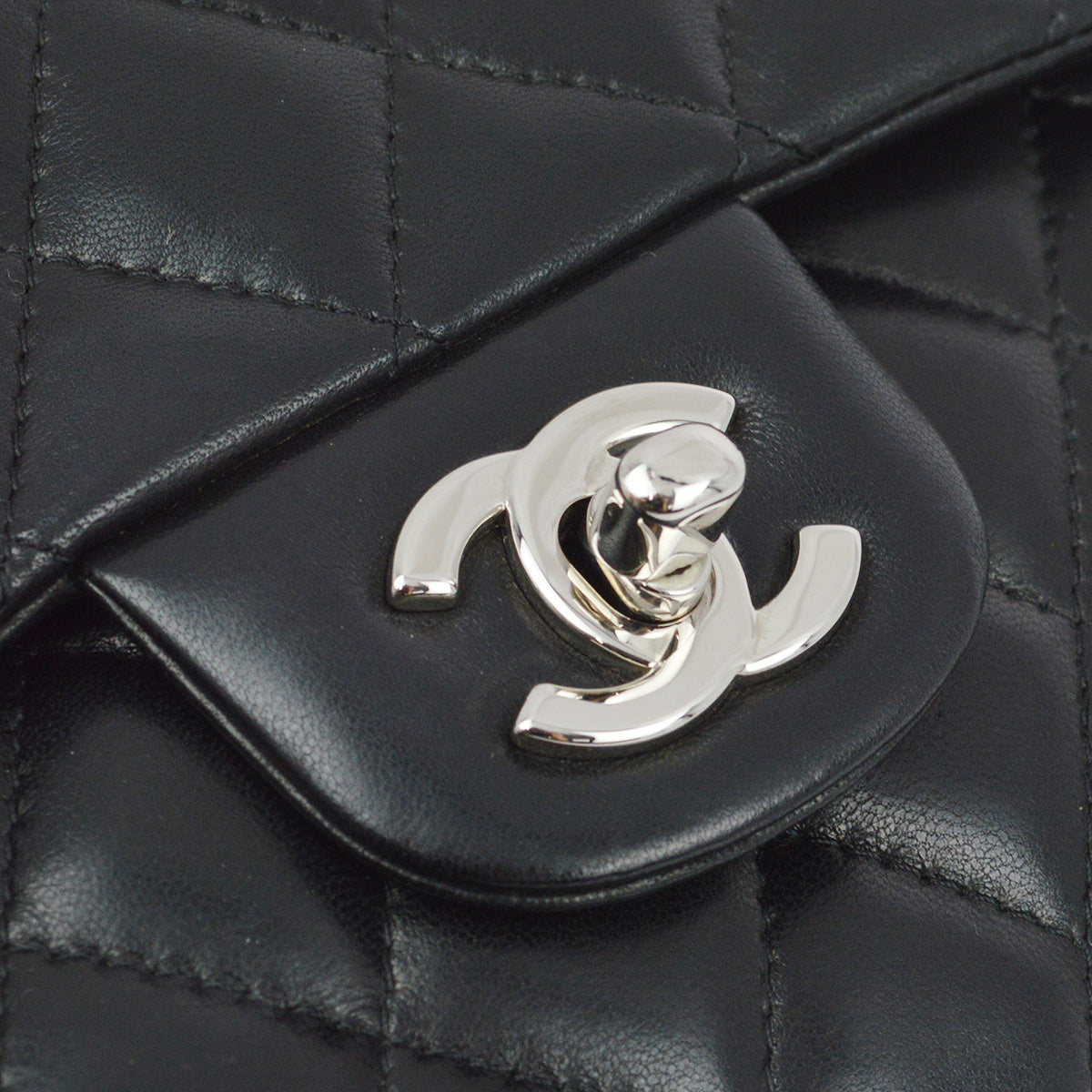 Chanel 2006-2008 Black Lambskin East West Shoulder Bag