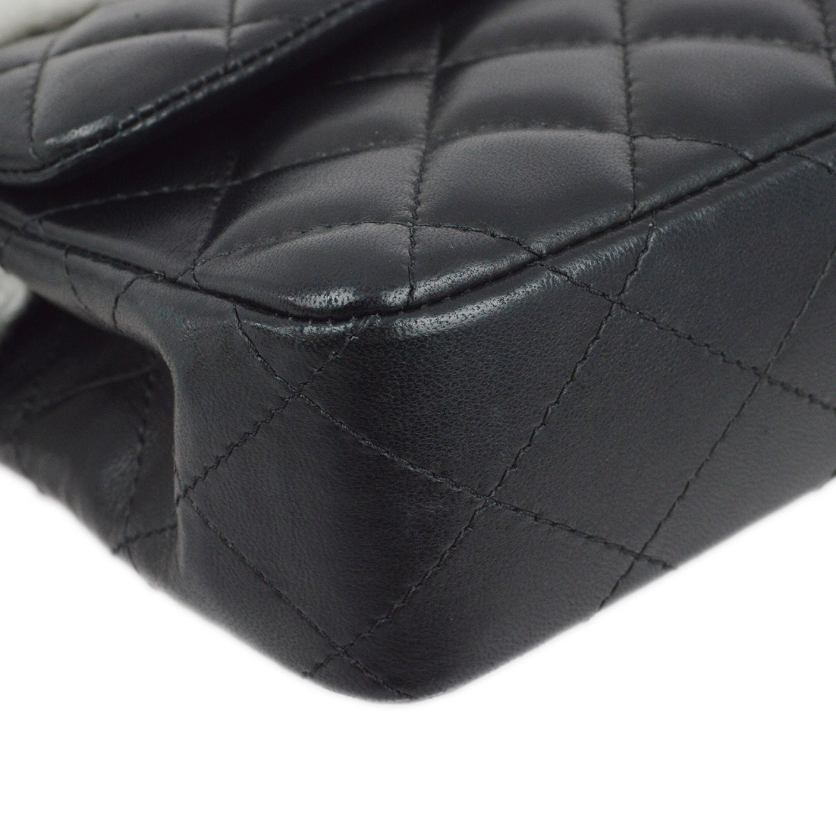 Chanel 2006-2008 Black Lambskin East West Shoulder Bag