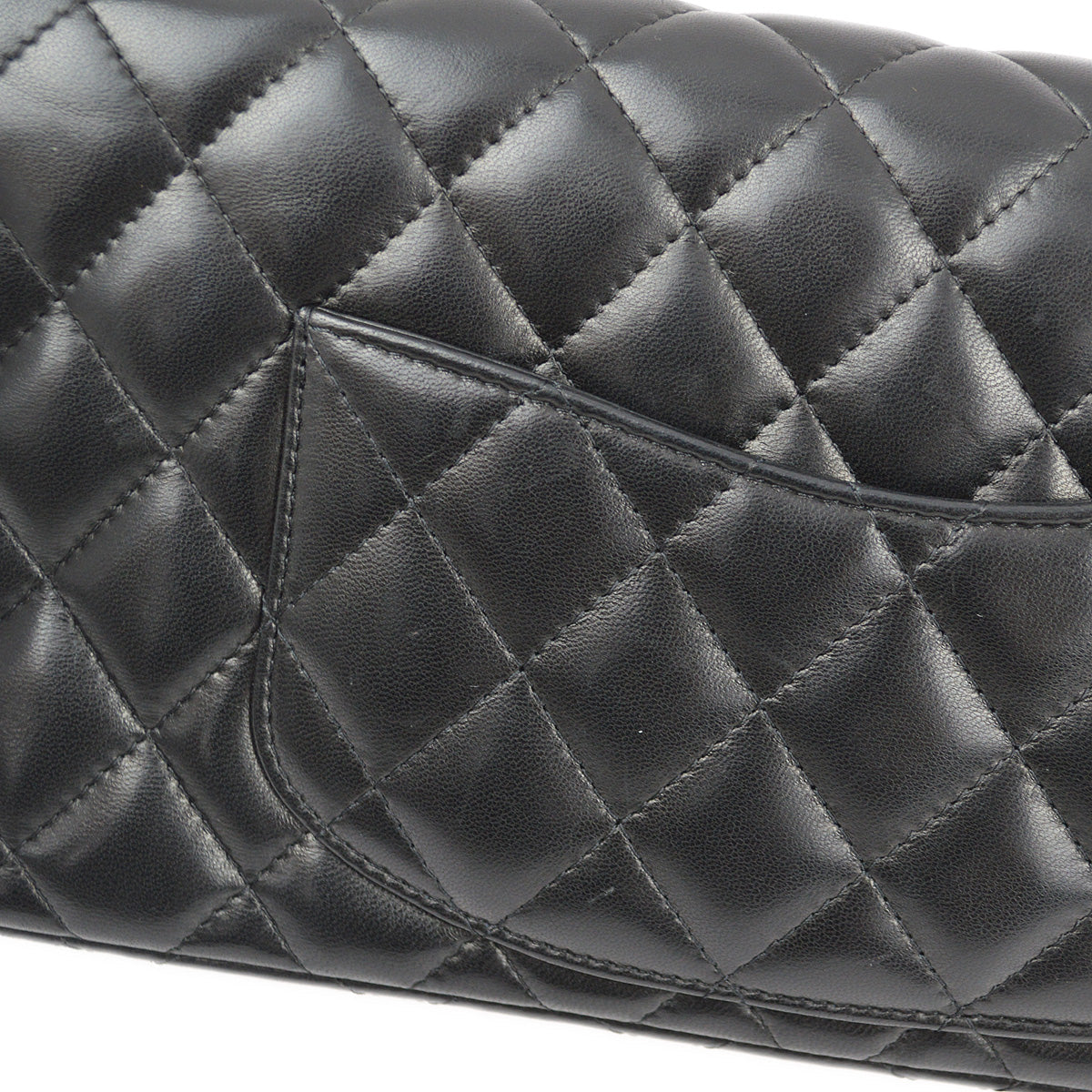 Chanel 2006-2008 Black Lambskin East West Shoulder Bag