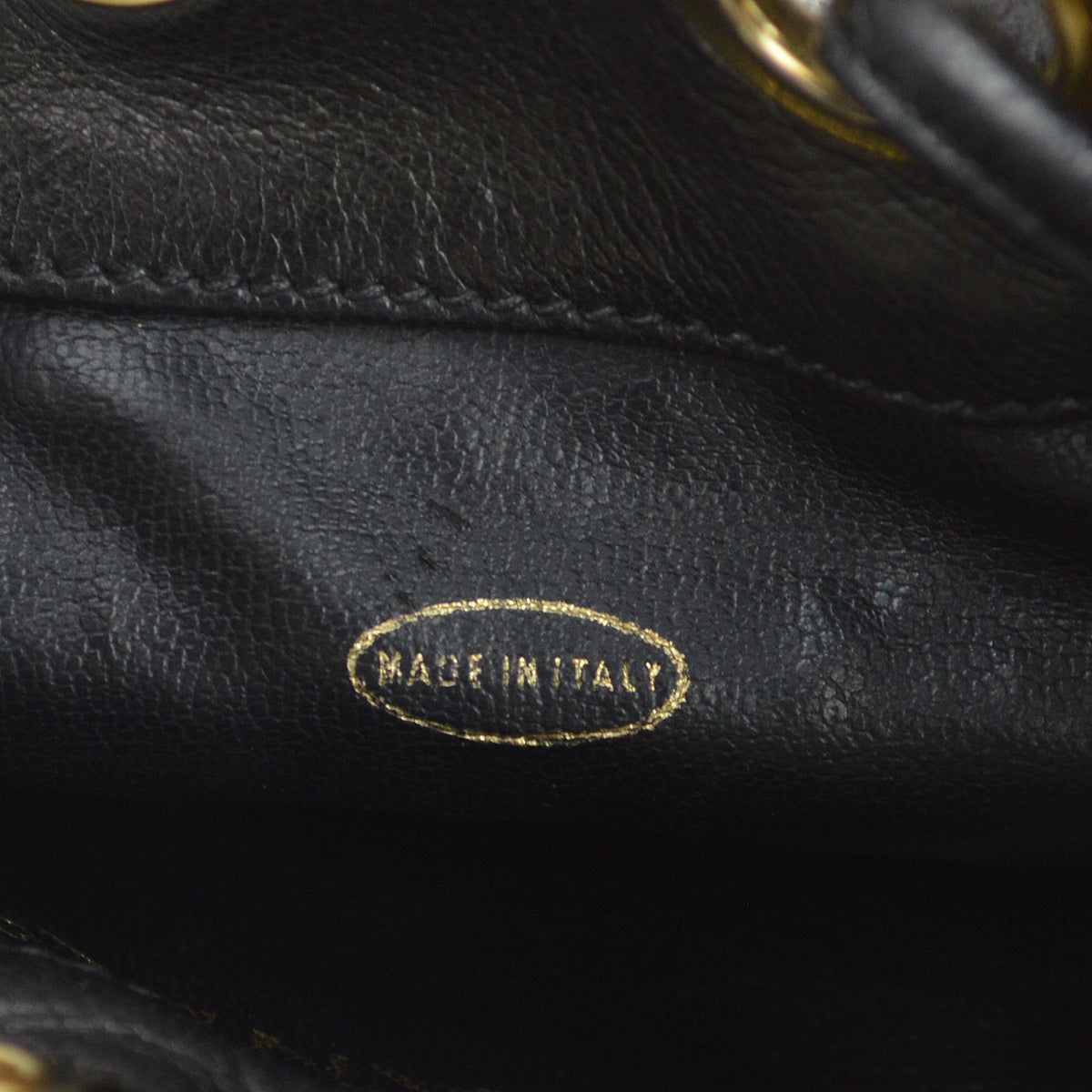 Chanel 1991-1994 Black Lambskin Bucket Shoulder Bag