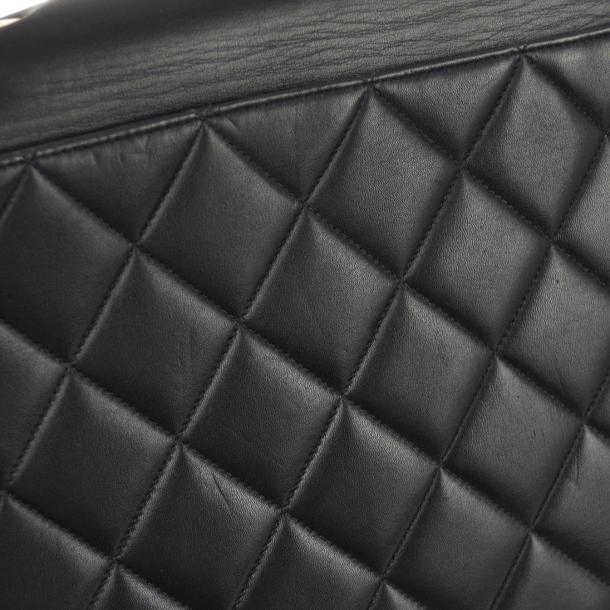 Chanel Black Lambskin Straight Flap Shoulder Bag