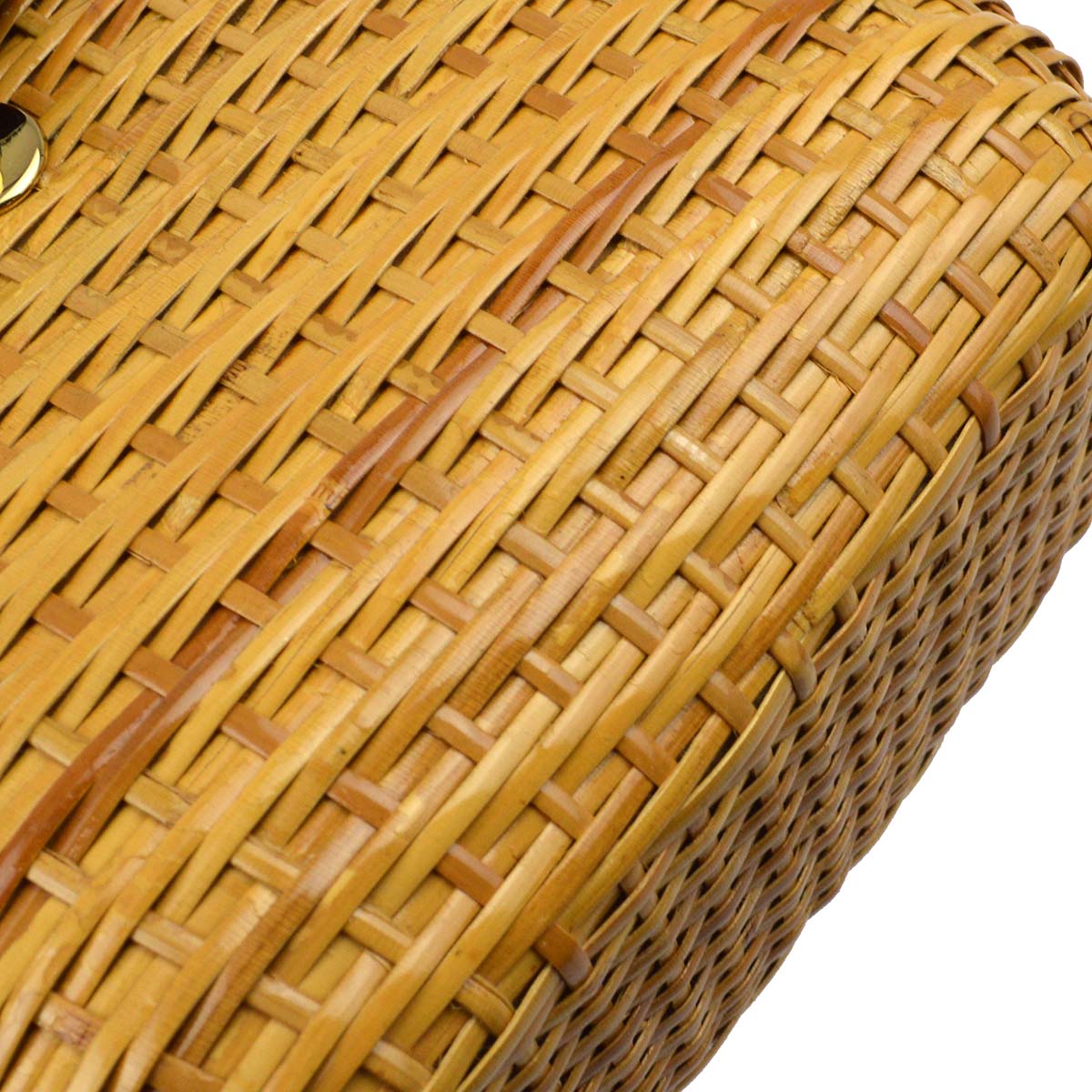 Chanel * 1997-1999 Beige Rattan Denim Basket Chain Shoulder Bag