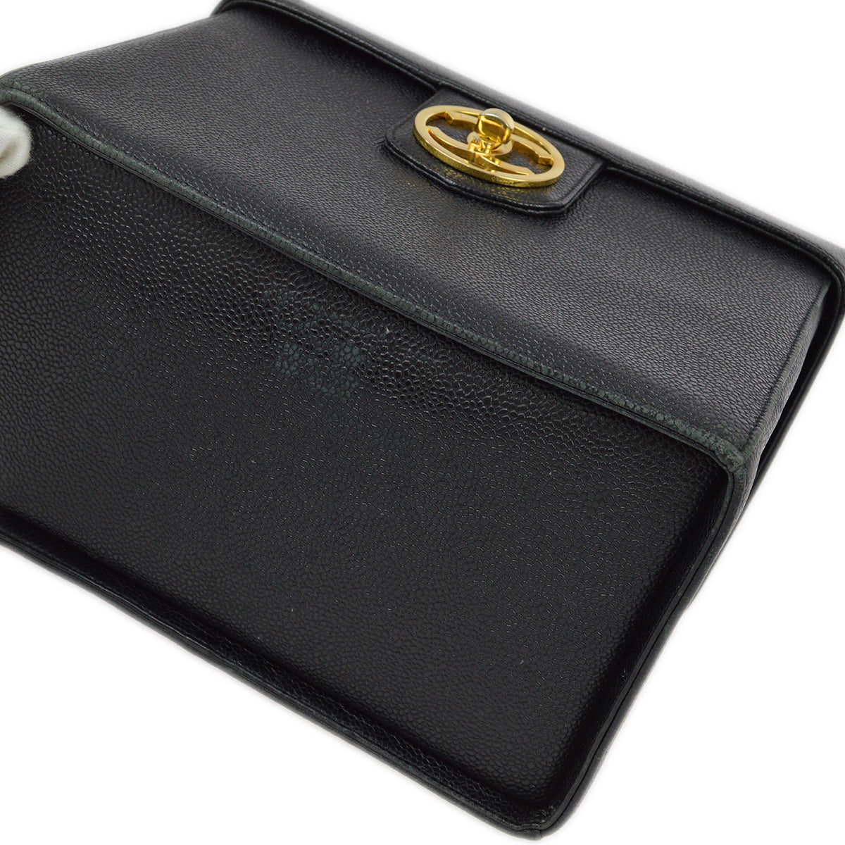 Chanel 1994-1996 Black Caviar Vanity 2way Shoulder Handbag