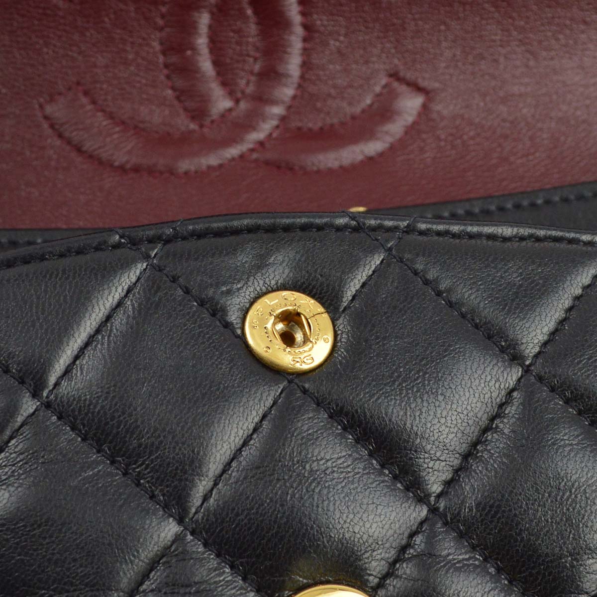 Chanel 1994-1996 Black Lambskin Small Classic Double Flap Shoulder Bag