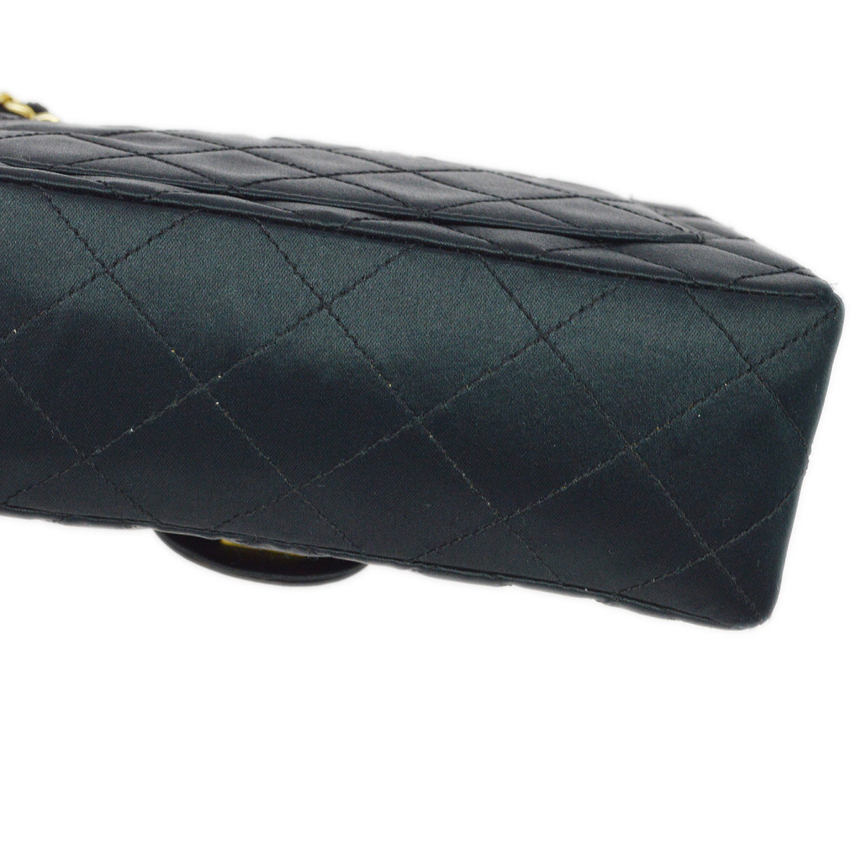 Chanel 1986-1888 Black Satin Mini Classic Square Flap Shoulder Bag 17