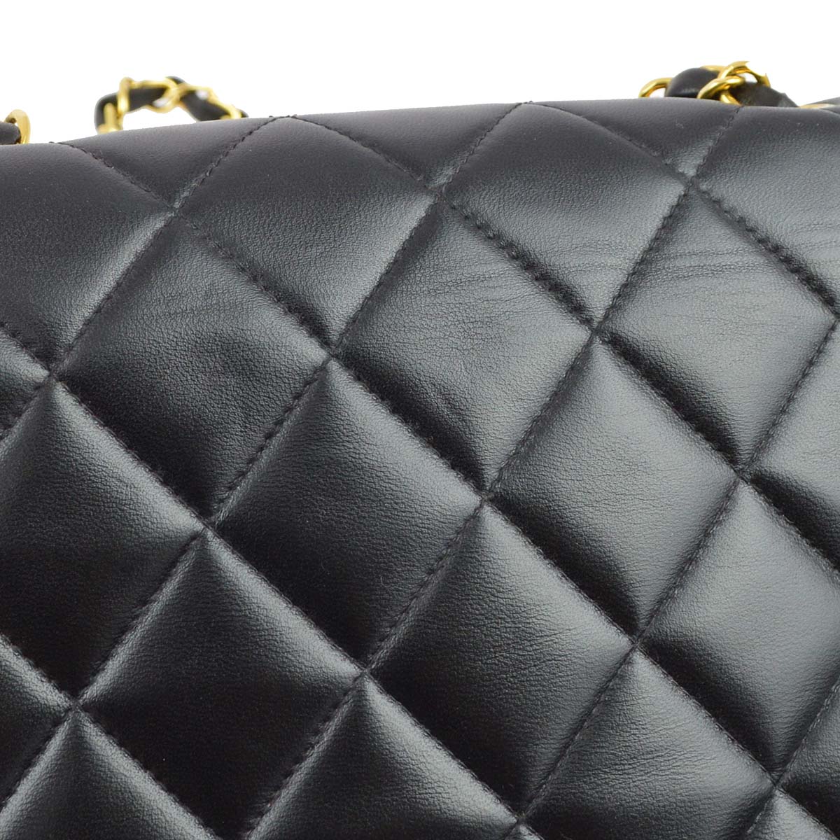 Chanel 1991-1994 Black Lambskin Small Diana Shoulder Bag