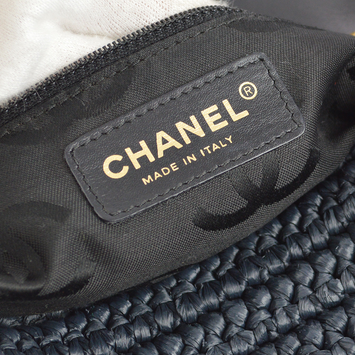 Chanel 2005-2006 Black Straw Chain Shoulder Bag