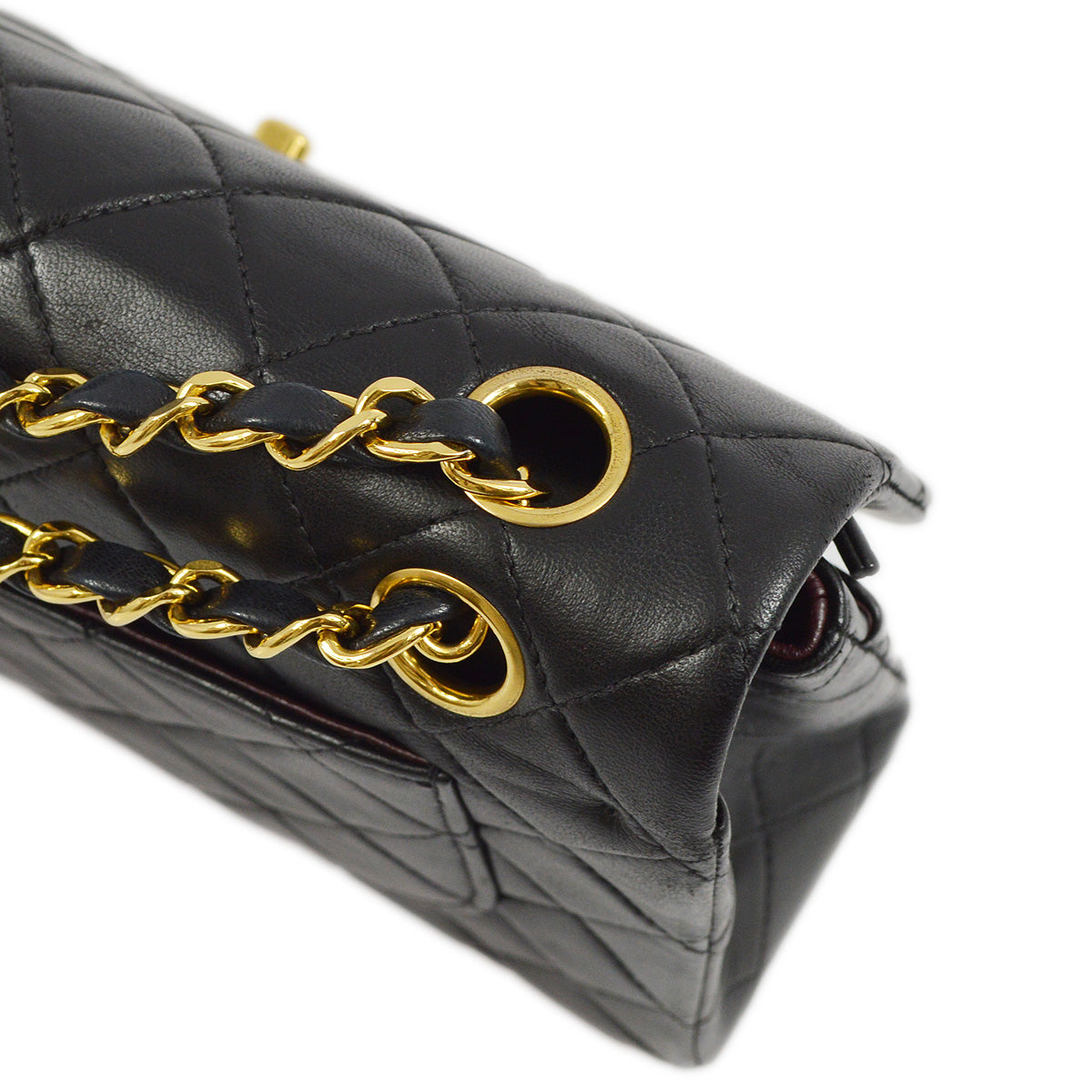 Chanel 2000-2001 Black Lambskin Small Classic Double Flap Shoulder Bag