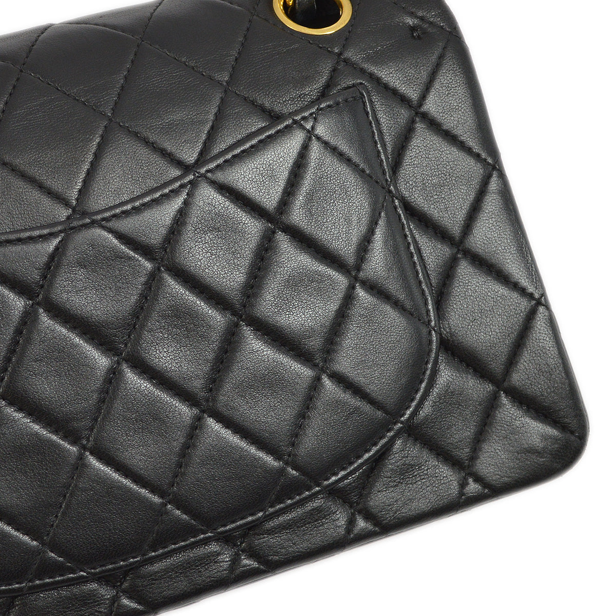 Chanel 2000-2001 Black Lambskin Small Classic Double Flap Shoulder Bag