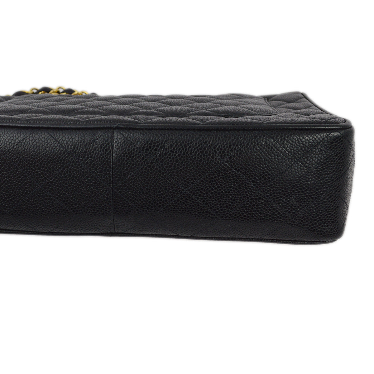 Chanel 1994-1996 Black Caviar Jumbo Classic Flap Shoulder Bag