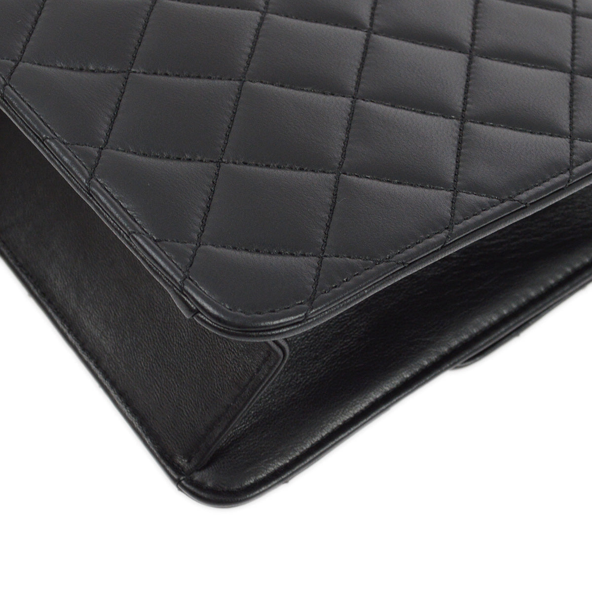 Chanel 2005-2006 Black Lambskin Turnlock Small Half Flap Shoulder Bag