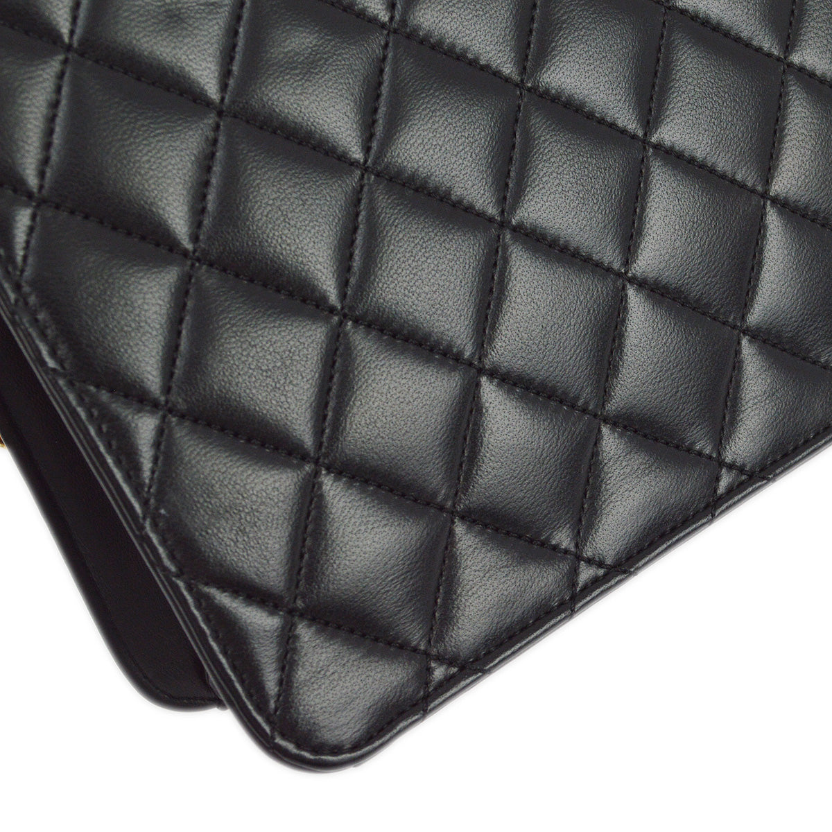 Chanel 2005-2006 Black Lambskin Turnlock Small Half Flap Shoulder Bag