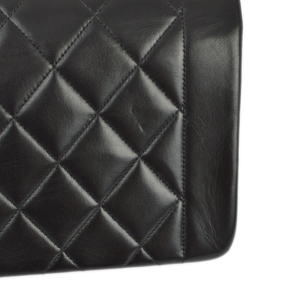 Chanel 1996-1997 Black Lambskin Small Diana Shoulder Bag