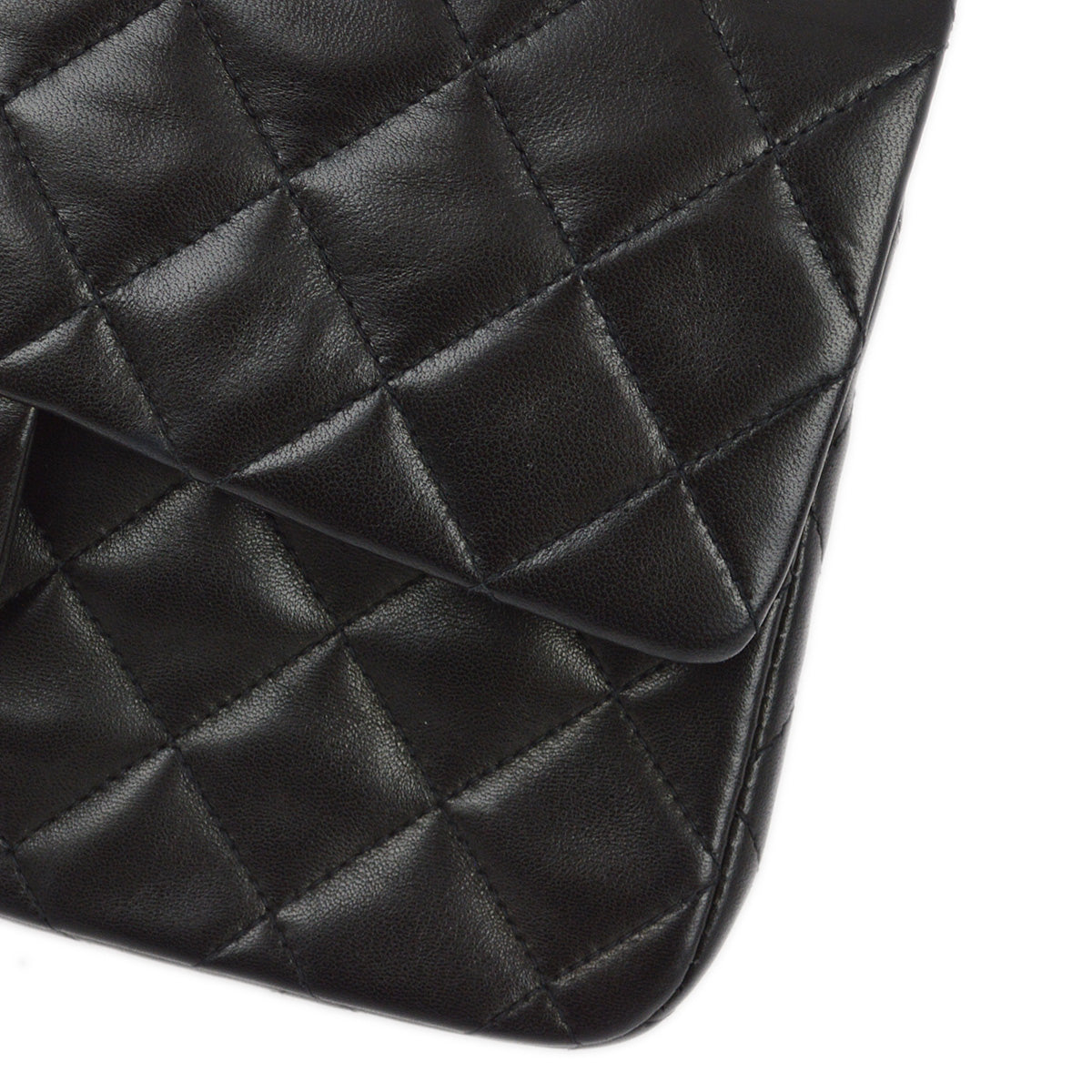 Chanel 1994-1996 Black Lambskin Small Classic Double Flap Shoulder Bag