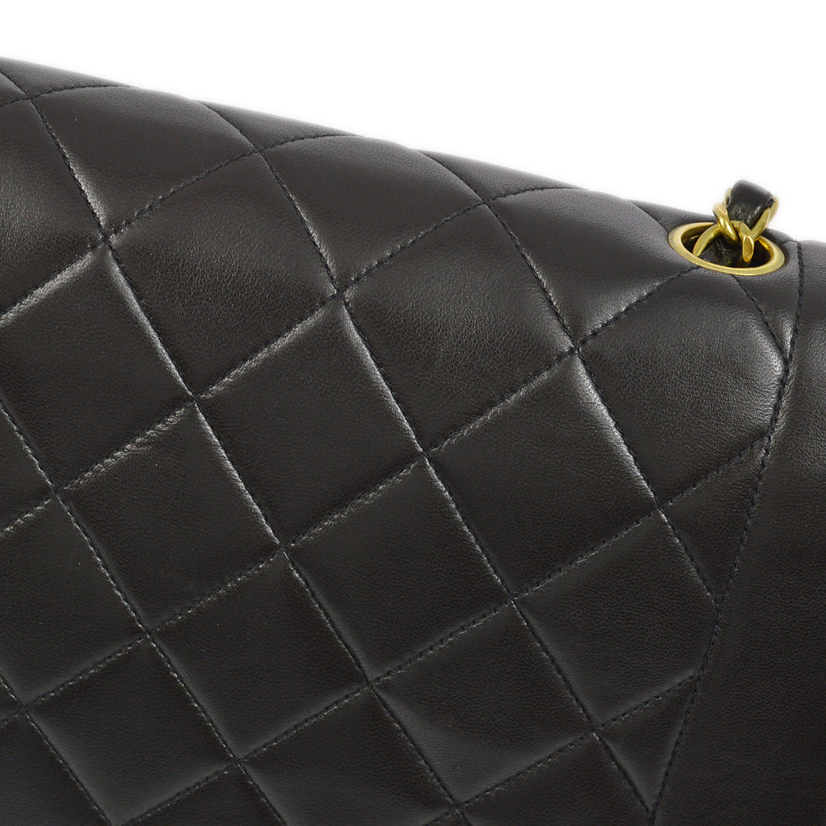 Chanel 1994-1996 Black Lambskin Medium Diana Shoulder Bag