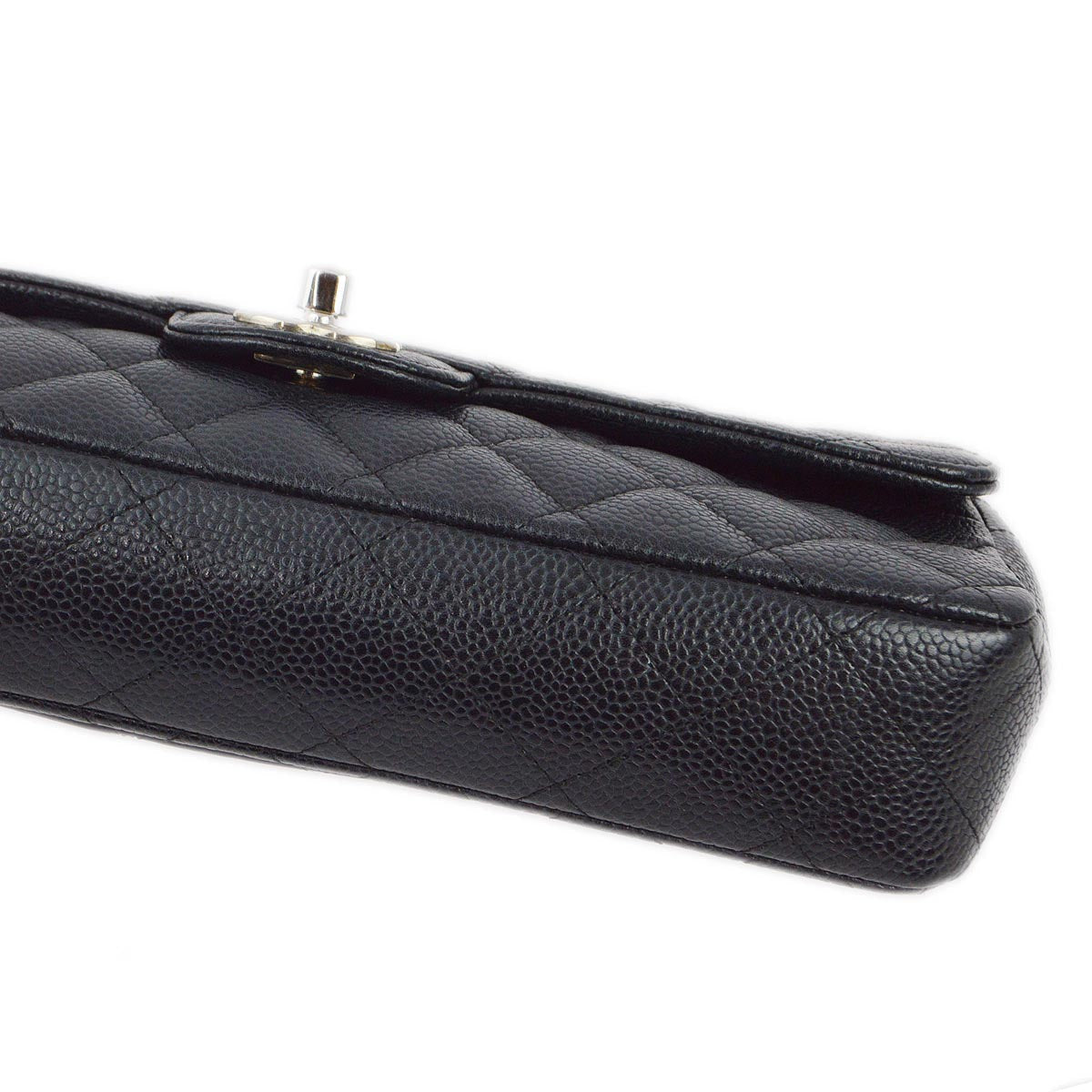 Chanel 2006-2008 Black Caviar East West Shoulder Bag