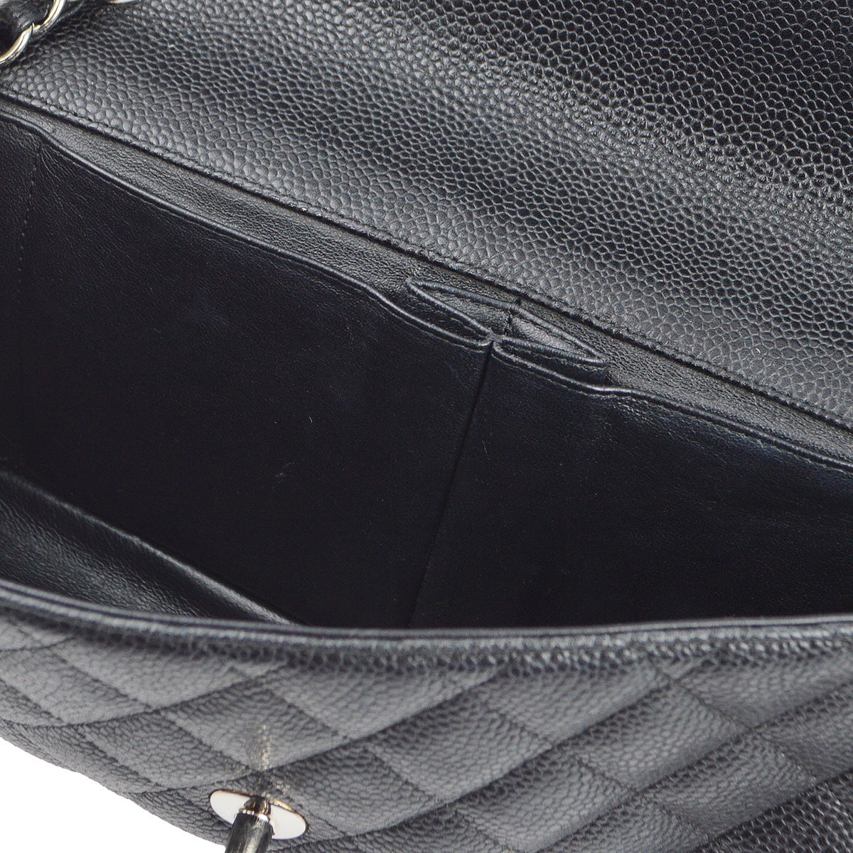 Chanel 2006-2008 Black Caviar East West Shoulder Bag