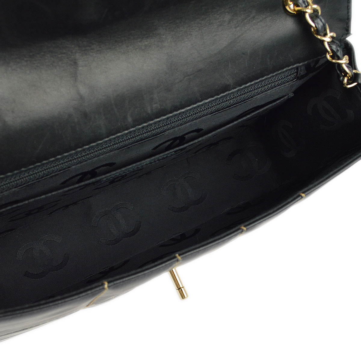 Chanel 2001-2003 Black Calfskin Wild Stitch Choco Bar Single Flap Shoulder Bag