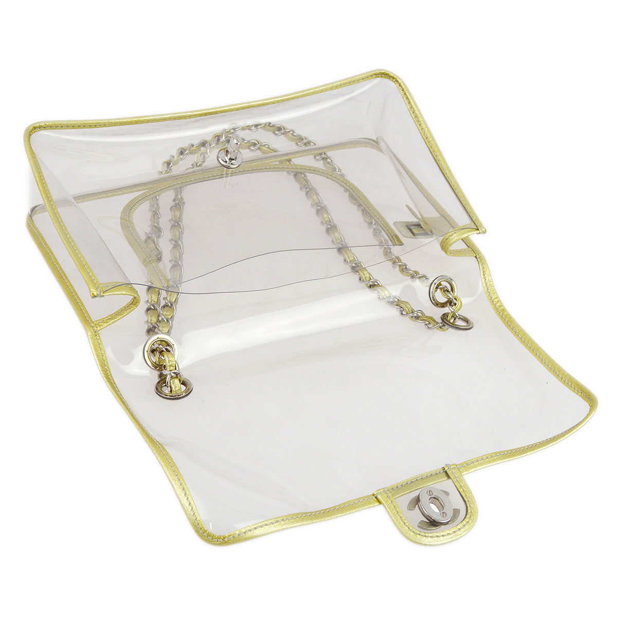 Chanel 2006-2008 Clear Vinyl Double Chain Shoulder Bag