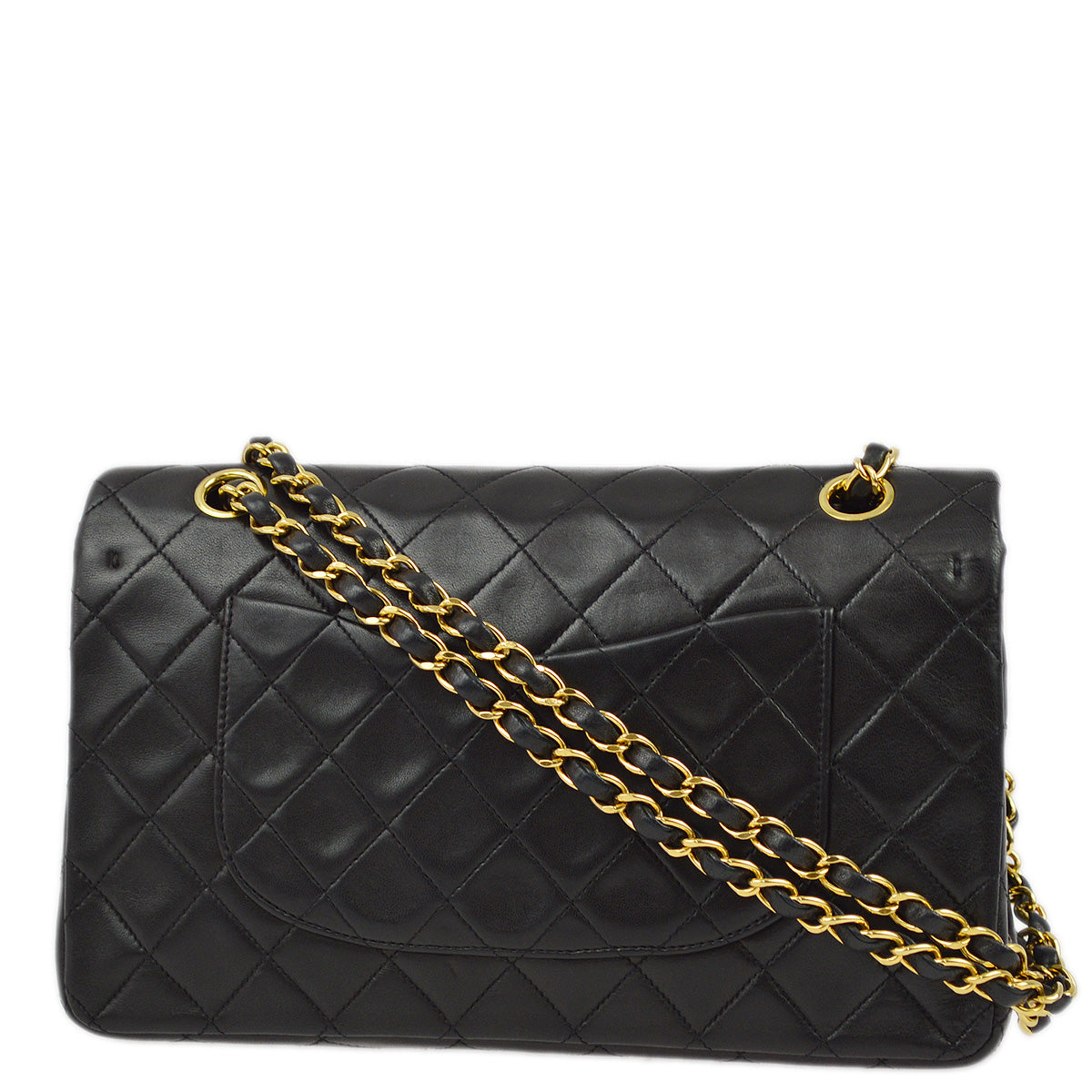 Chanel 1994-1996 Black Lambskin Medium Classic Double Flap Shoulder Bag
