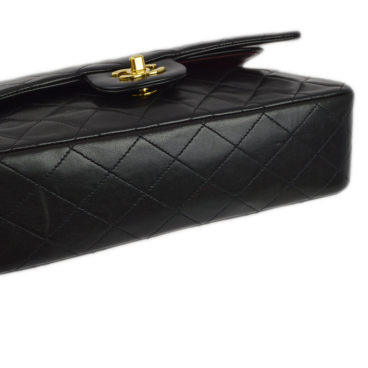 Chanel 1994-1996 Black Lambskin Medium Classic Double Flap Shoulder Bag