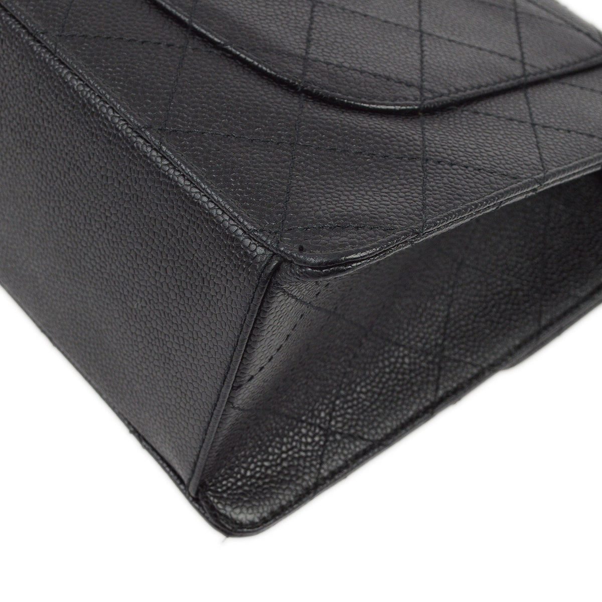 Chanel 1997-1999 Black Caviar Single Flap Shoulder Bag